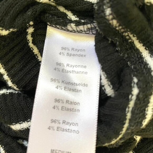 Project Social T x Urban Outfitters Ribbed Wrap Top Size Medium Black White - Picture 7 of 7